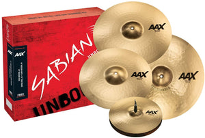 Sabian Cymbal Free 18" Thin Crash, AAX Promotional Set - Brilliant Finish, (14" Hats, 16" Crash, 21" Ride, Crash)