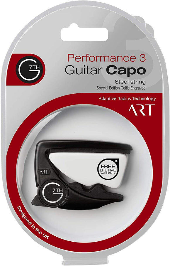 G7th 6 String Guitar Capo, Black, 63g/2.2oz. Low profile and non-intrusive (G7P3CELTICBK)