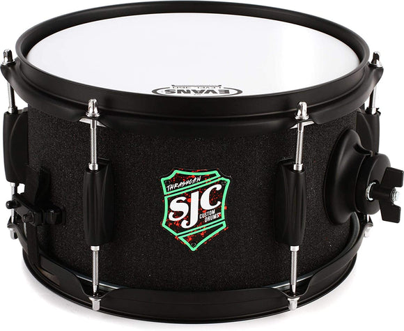 SJC Custom Drums Thrash Can Side Snare Drum - 6 x 10 inch - Black Grip Tape Wrap