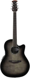 Ovation 6 String Acoustic-Electric Guitar, Right Handed, Trans Black Flame Maple (CS24P-TBBY)