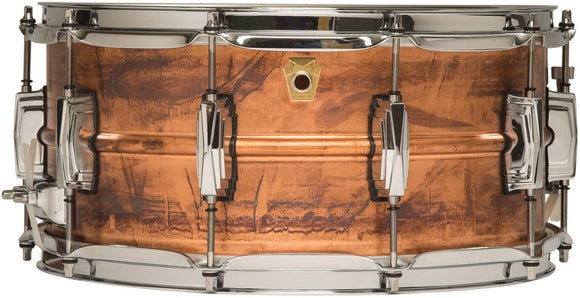 Ludwig Copper Phonic Smooth Snare Drum 14 x 6.5 in. Raw Smooth Finish with Imperial Lugs