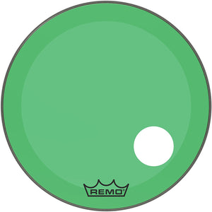 Remo Powerstroke P3 Colortone Green Bass Drumhead, 26", 5" Offset Hole