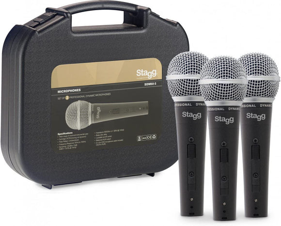 Stagg SDM50-3 Dynamic Microphones