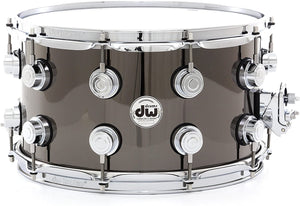 DW Collector's Series Metal Snare Drum 14 x 8 in. Black Nickel Over Brass with Chrome Hardware