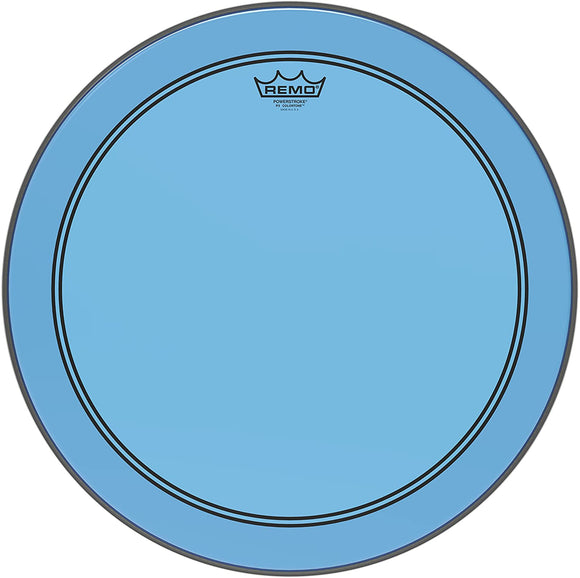 Remo Powerstroke P3 Colortone Blue Bass Drumhead, 18