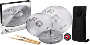 Sabian Quiet Tone Practice Cymbals Box Set 14"/16"/20" QTPC503 with Free Sticks and Stick bag