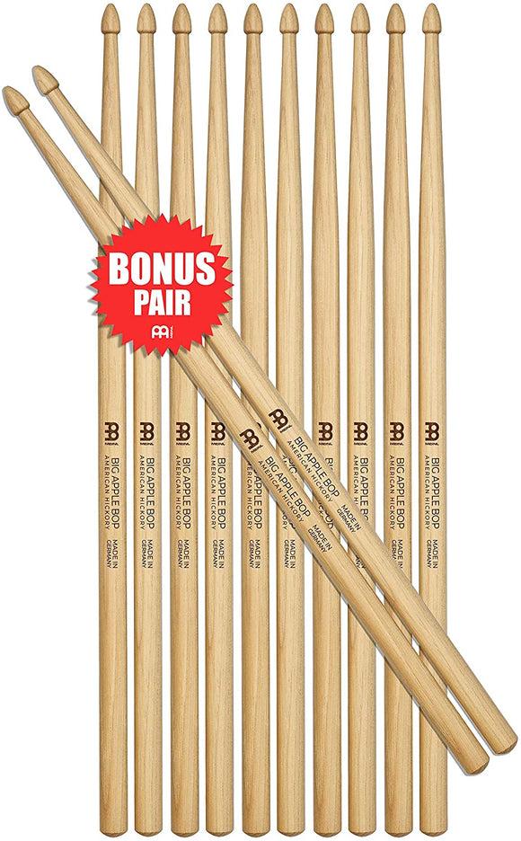 Meinl Stick & Brush Drumsticks, Apple Bop Half Brick (6 Pairs, 5 Plus 1 Free)