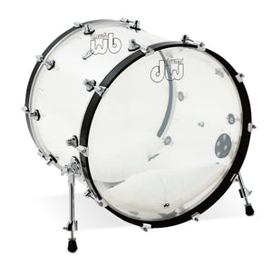 DW Design Series 18x22 Acrylic Bass Drum, Clear w/Chrome Hardware (DDAC1822KKCL)