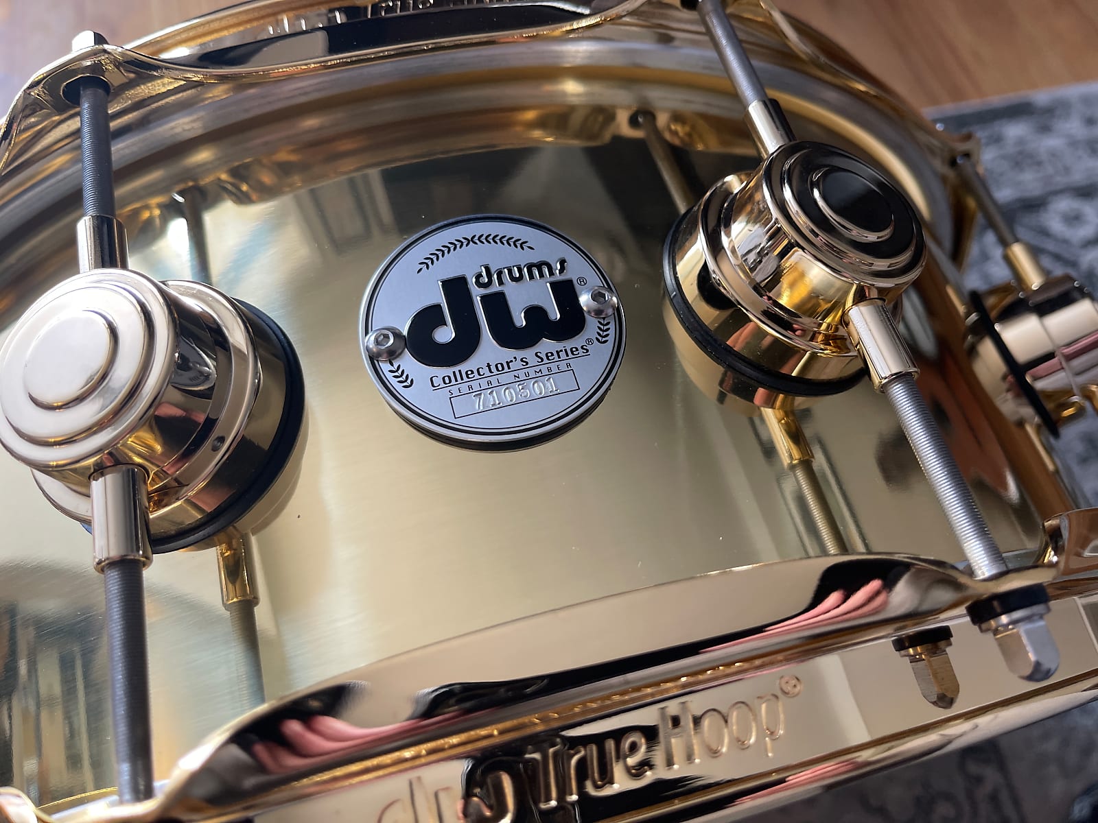 DW Collectors Series 5.5x14” Brass Snare Polished w/ Gold Hardware 