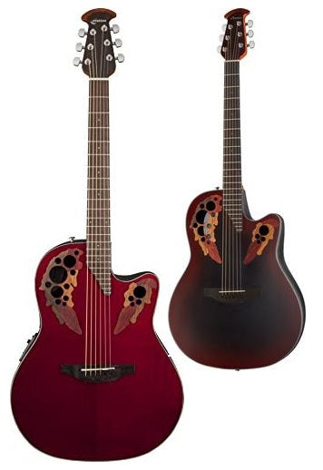 Ovation Celebrity Elite Acoustic-Electric Guitars (Ruby Red / Red Burst)